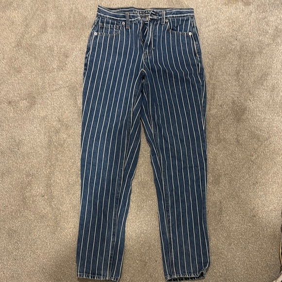 American Eagle Outfitters Blue Striped Jeans - Picture 2 of 6